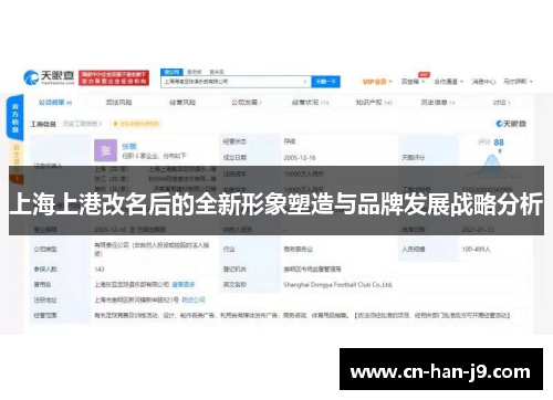 上海上港改名后的全新形象塑造与品牌发展战略分析